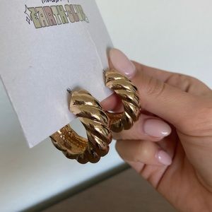 Princess Polly Chunky Gold Earrings - Brand New